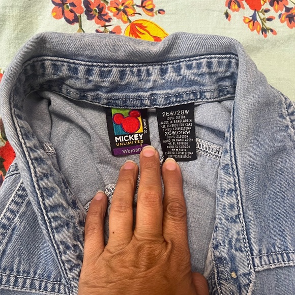 Mickey Mouse Blue Denim Button-Down Shirt - Picture 7 of 7
